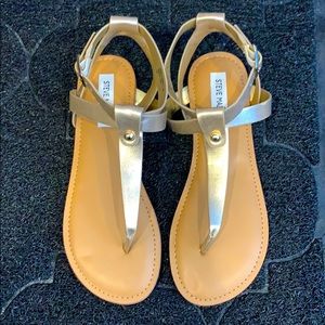 NEW Steve Madden Sandals with Gold Straps